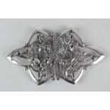 An Elizabeth II silver belt buckle, maker DH, London, 1985, the pierced design of four winged