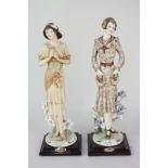 Two Giuseppe Armani Florence figures of women in 1920's dress, with flowers, 'Bluebell' and '