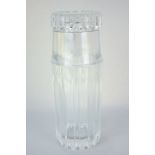 A Tiffany & Co cut glass water decanter with drinking tumbler lid, marked on base