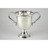 A George VI silver trophy cup, makers Atkin Brothers, Sheffield 1937, 10oz