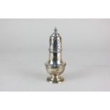 A George VI silver sugar caster, baluster shape, maker Robert Pringle & Sons, London 1939, 3.5oz,