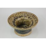 A 20th century studio pottery bowl with flared rim, impressed mark JS, possibly John Smith, 17cm