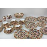 A collection of Royal Crown Derby Imari pattern porcelain, comprising a shallow bowl, 17.5cm