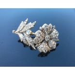 Gold Jewellery: Georgian tremblant diamond spray brooch, 9ct. gold set (tested) old cut stones