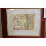 Eleanor Hughes 1882-1959: Watercolour "Through the Arches", signed lower left, embossed stamp