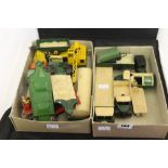 Toys: Diecast Dinky Super Toys Dumper Truck, Coles Crane, Forklift Truck, Road Roller, front end