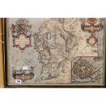 Maps: John Speed Galway 1610 with Gazetteer of the Province on reverse. Double glazed and framed.