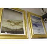 Linda Anne: Watercolours "Sepia Trees" initialled, framed and glazed. 18½ins. x 15ins. and "Secret