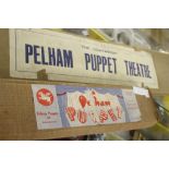 Toys: Pelham puppet theatre and skeleton puppet, both boxed. (2).