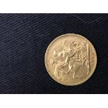 Gold Coins: Sovereign Edward VII, Perth, 1906.