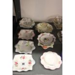 Shelley: Pin dishes, 8 x square, 7 x circular. Various patterns (15).