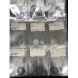 Numismatics: British silver and .500 silver shillings 1697, 1711, 1758, 1787, 1723, 1816, 1826, 1887