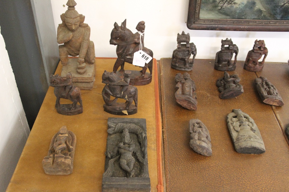 20th cent. Asian carved treen figures of Deities and elephants. (30). - Image 2 of 2