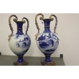 Late 19th cent. Ceramics: "Phoenix Ware" by T.F. & S. Thomas Forester & Son. Twin handled vases on