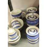 20th cent. Ceramics: T.G. Green, blue banded quart milk jug marked "milk" on the outside and with