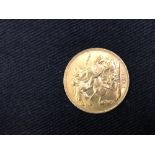 Gold Coins: Sovereign Edward VII, 1908.