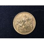 Gold Coins: Sovereign Edward VII, Melbourne, 1906.