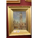 19th cent. Venetian study with inscription on reverse "The Campanie Venice by James Holland" 7ins. x