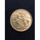 Gold Coins: Sovereign Edward VII, 1903.