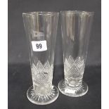 WHITE STAR LINE: First Class celery glass with house flag to front, plus one other. 8ins. (2).
