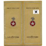 WHITE STAR LINE: Softcover brochures for the R.M.S. Majestic and R.M.S. Homeric both 1922, showing a