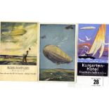 ZEPPELIN/AIRSHIP: Promotional postcard selling contributions to the Zeppelin Co, postally used 6-2-