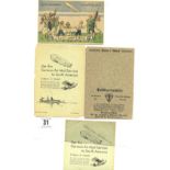 ZEPPELIN/AIRSHIP: Rare pair of 1934 timetables to South America via Zeppelin (2) plus "Auch unser