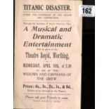 R.M.S. TITANIC: Extremely rare promotional flyer for "A Musical and Dramatic Entertainment" given at
