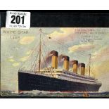 R.M.S. TITANIC: Pre-disaster colour Titanic/Olympic poster, postally used November 1912 signed by