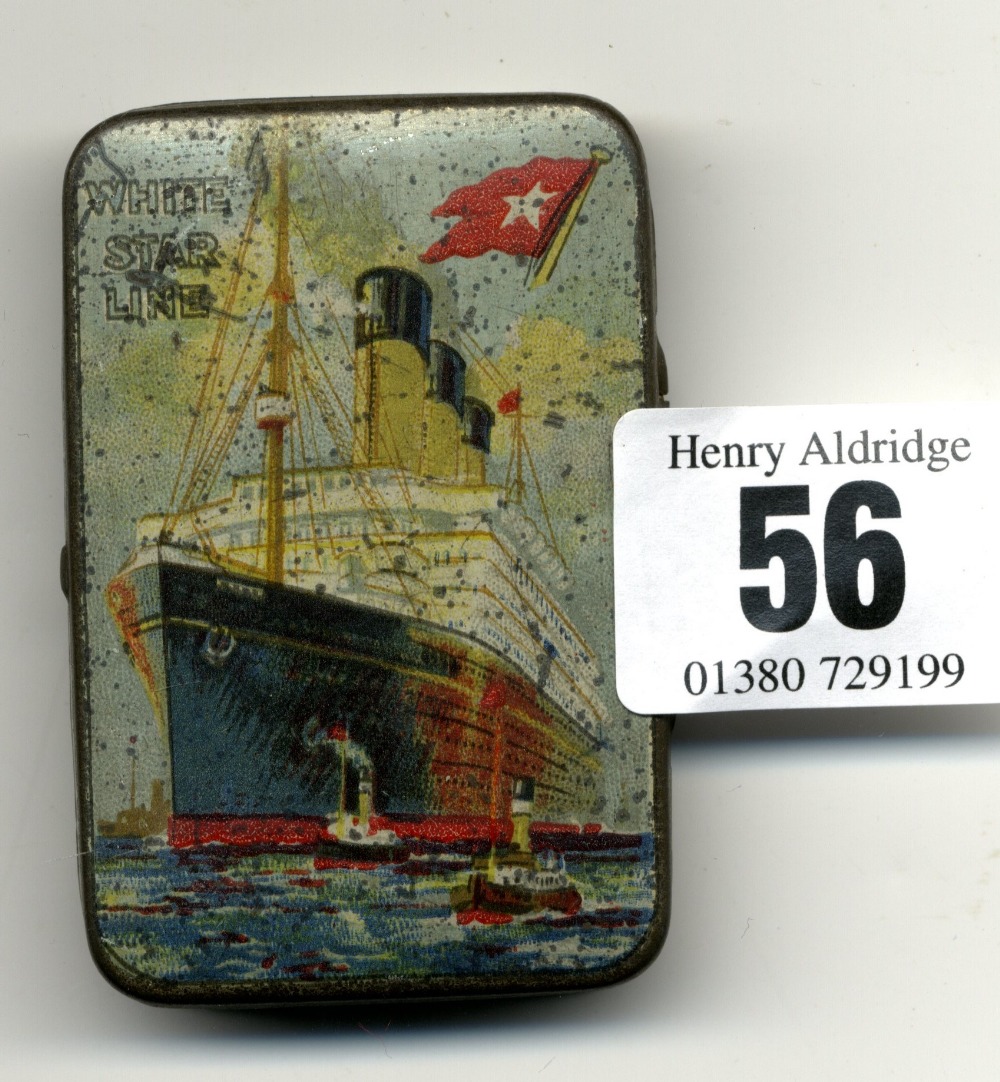 WHITE STAR LINE: Bournville chocolate tin depicting the Majestic at sea.