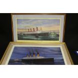 MARITIME PRINTS: Simon Fisher print "The Last Sighting" framed and glazed. 32ins. x 20ins., "