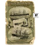 WHITE STAR LINE: Extremely rare 19th cent. passenger list for the S.S. Adriatic 28th August 1889,