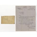 R.M.S. TITANIC - SECOND OFFICER CHARLES LIGHTOLLER'S RESIGNATION: Extremely rare letter from Charles