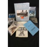 R.M.S. TITANIC: Titanic book collection to include "A Night to Remember" 1955 3rd edition, "The
