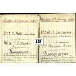 R.M.S. TITANIC: Archive of signed indentures relating to Titanic survivor Alexander Littlejohn. They