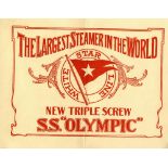 R.M.S OLYMPIC: Softcover brochure The Largest Steamer in the World - New Triple Screw SS Olympic,