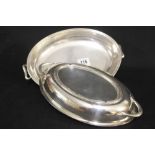 WHITE STAR LINE: First Class oval serving dish with reeded star decoration plus one other. 10ins. (