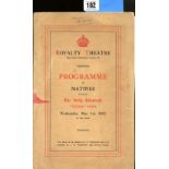 R.M.S. TITANIC: Matinee programme held in aid of The Daily Telegraph Titanic Fund on May 1st 1912.