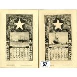 WHITE STAR LINE: Rare complete Liverpool Printing Stationery Company 1905 White Star calendar