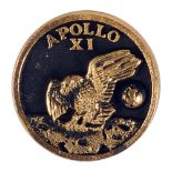 SPACE MEMORABILIA/MOON: Apollo 11 mission space flown lapel pin. An incredible piece of Apollo 11
