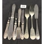 WHITE STAR LINE: Collection of miscellaneous flatware including cake forks, knives, etc. (8).