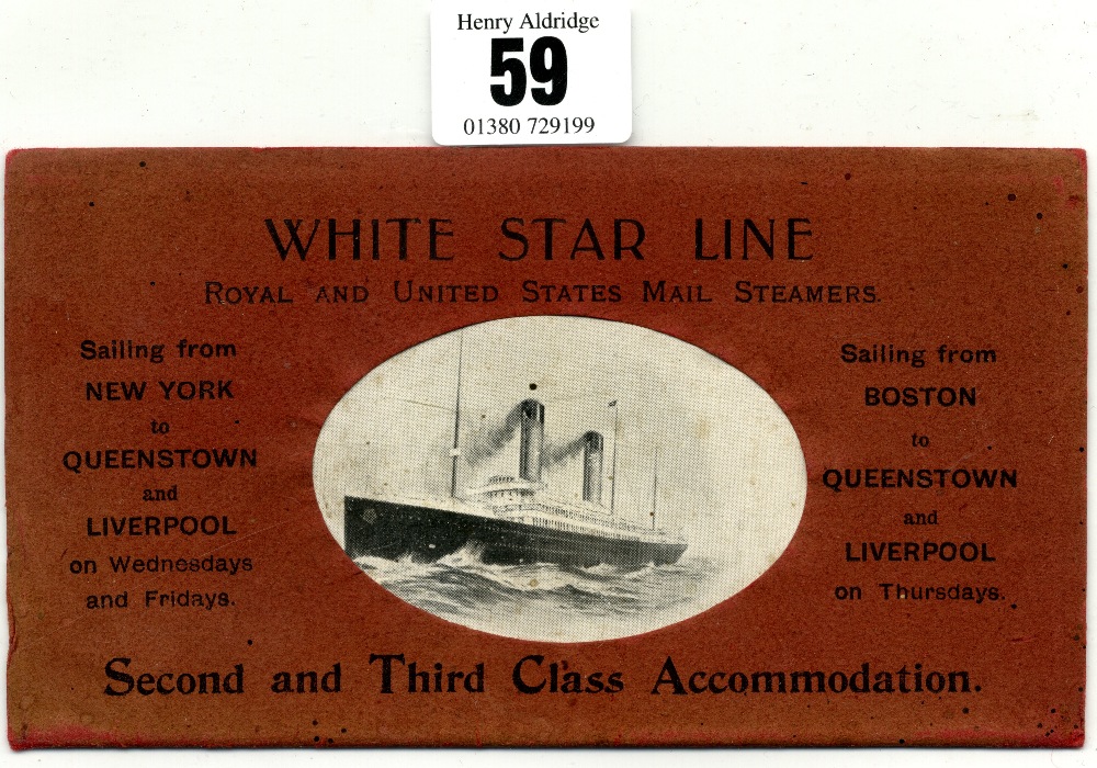 WHITE STAR LINE: First Class Passage Rates S.S. Adriatic and S.S. Celtic soft cover brochure circa