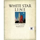 WHITE STAR LINE: Promotional brochure for the Olympic, Homeric and Majestic The World's Largest