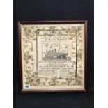 R.M.S. TITANIC: S. Burgess memorial souvenir printed handkerchief in affectionate remembrance of