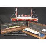 R.M.S. TITANIC: Modern souvenir models including coal, constructed out of Coca Cola tins, scratch