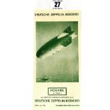 ZEPPELIN/AIRSHIP: French and English 1936 Passenger time table and rate chart. Shows the