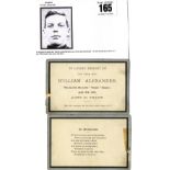 R.M.S. TITANIC: Memorial card to Third Class passenger William Alexander with a copy of a photograph