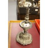 19th cent. Plate Ware: Rococo style table candle centrepiece with embossed base and plain drip