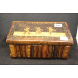 19th cent. Fruitwood "Sorrento" puzzle box with key 9ins. x 4¼ins. x 5¼ins.