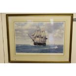 John Chancellor 1925-84: Lithographic print limited edition "Victory in Pursuit of Nelson",